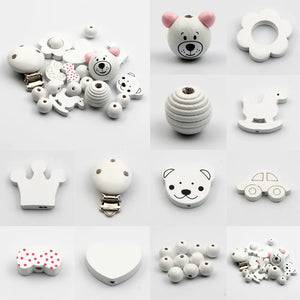 20Pcs Cartoon Wooden Beads Set For DIY Jewelry Making Kits