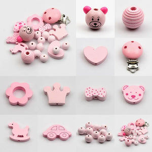 20Pcs Cartoon Wooden Beads Set For DIY Jewelry Making Kits