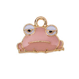 20Pcs Enamel Cartoon Frog Charm Pendant Jewelry Making Supplies