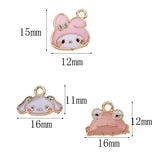 20Pcs Enamel Cartoon Frog Charm Pendant Jewelry Making Supplies