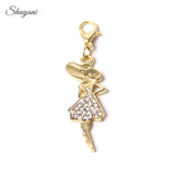 20Pcs Shopping Lady Hat Charms for Necklaces Bracelet