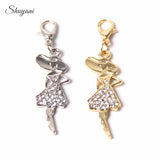 20Pcs Shopping Lady Hat Charms for Necklaces Bracelet