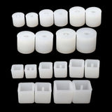 20Pcs Silicone DIY Round Square Beads Resin Casting Mold Drop