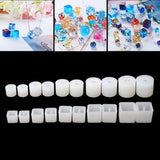 20Pcs Silicone DIY Round Square Beads Resin Casting Mold Drop