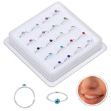 20Pcs 10MM Silver Nose Hoop Rings for Nostril Septum Ear Nose Rings 22G