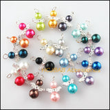 20Pcs Angel Ball Glass Pearl Beads Charms Pendants 14x21mm