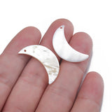 20Pcs Mother of Pearl Shell Moon Charms Pendant DIY Jewelry Making