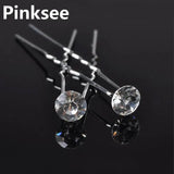 20Pcs Sliver Wedding Bridal Hair Pin Clear Crystal Rhinestone Hairpin Clips