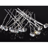 20Pcs Sliver Wedding Bridal Hair Pin Clear Crystal Rhinestone Hairpin Clips