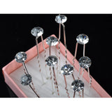 20Pcs Sliver Wedding Bridal Hair Pin Clear Crystal Rhinestone Hairpin Clips