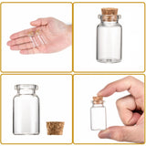 20Pcs Small Clear Glass Bottle Jars With Cork Stopper Vials Containers