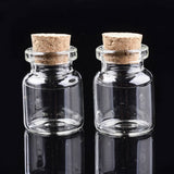 20Pcs Small Clear Glass Bottle Jars With Cork Stopper Vials Containers
