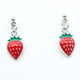 20Pcs Small Strawberry Charms Enamel Pendants Jewelry Making