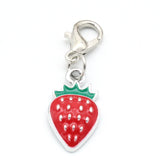 20Pcs Small Strawberry Charms Enamel Pendants Jewelry Making