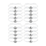 20Pcs Sports Fan Bracelets - Variety Pack of Braided Rope Bracelets