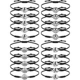 20Pcs Sports Fan Bracelets - Soccer Volleyball Basketball Softball for Girl A