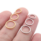 20Pcs Stainless Steel 10/12mm Circle Connectors Hoop Earrings Charms