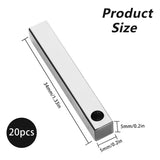 20Pcs Stainless Steel 3D Rectangle Stamping Blanks 1.5"X0.25" Pendants