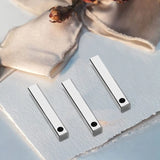 20Pcs Stainless Steel 3D Rectangle Stamping Blanks 1.5"X0.25" Pendants