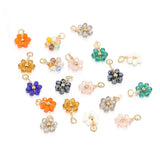 20Pcs Daisy Flower Crystal Charms Pendant for DIY Earring Jewelry