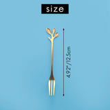 20Pcs Stainless Steel Fruit Fork Appetizer Dessert Fork Kitchen Leaf Shape