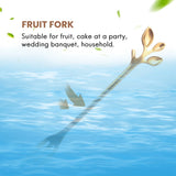 20Pcs Stainless Steel Fruit Fork Appetizer Dessert Fork Kitchen Leaf Shape