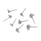 20Pcs Stainless Steel Ball Stud Earrings DIY Jewelry Findings
