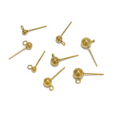 20Pcs Stainless Steel Ball Stud Earrings DIY Jewelry Findings