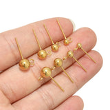 20Pcs Stainless Steel Ball Stud Earrings DIY Jewelry Findings