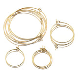 20Pcs Stainless Steel Plated Circle Ear Wire Hoops Earrings Ring Loop