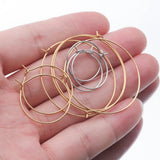 20Pcs Stainless Steel Plated Circle Ear Wire Hoops Earrings Ring Loop