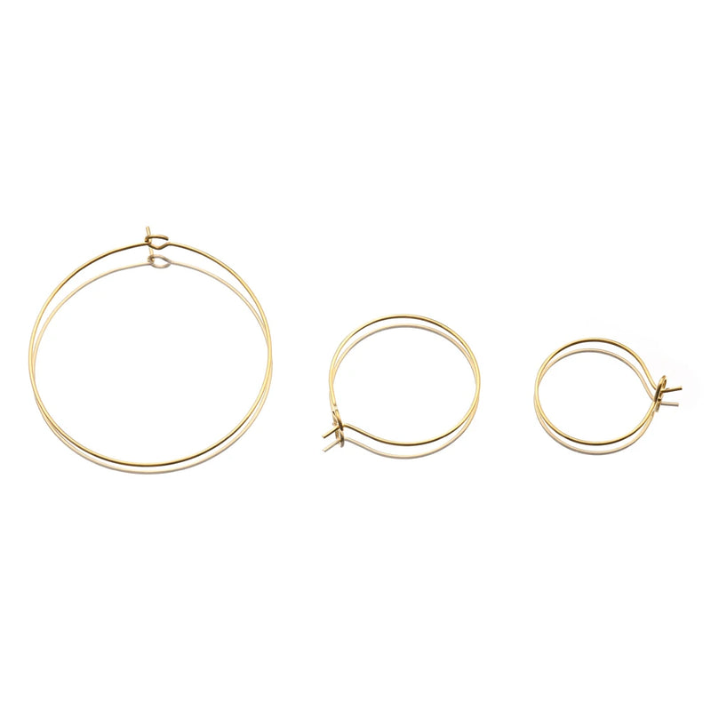 20Pcs Stainless Steel Plated Circle Ear Wire Hoops Earrings Ring Loop