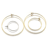 20Pcs Stainless Steel Plated Circle Ear Wire Hoops Earrings Ring Loop