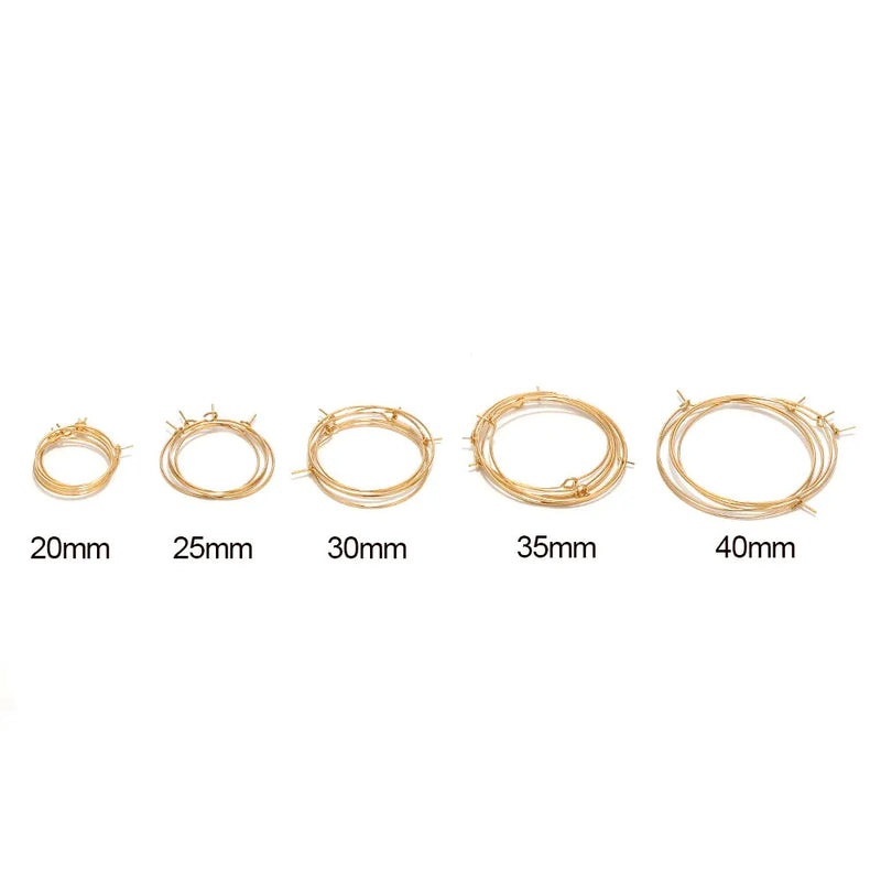 20Pcs Stainless Steel Hoops Earrings for DIY Dangle Earring Jewelry