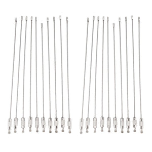 20Pcs Stainless Steel Wire Keychain Cable Rings Outdoor Accessory