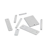20Pcs Stainless Steel Stamping Bar Blanks Name Plate Rectangle Charms