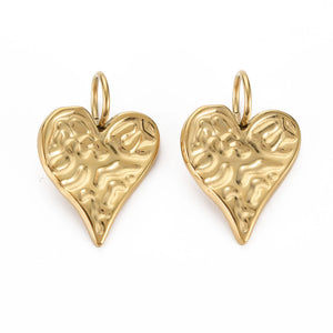 20Pcs Heart Charms Pendant w/ Jump Rings for DIY Jewelry Making