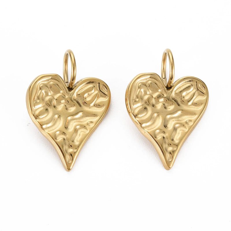 20Pcs Heart Charms Pendant w/ Jump Rings for DIY Jewelry Making