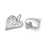 20Pcs Heart Charms Pendant w/ Jump Rings for DIY Jewelry Making