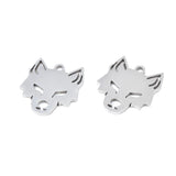 20Pcs Stainless Steel Tiger Wolf Head Charms Silver Plated Animal Pendants