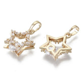 20Pcs Star CZ Charms Pendants w/ Bails for Jewelry Accessories