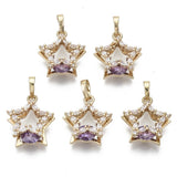 20Pcs Star CZ Charms Pendants w/ Bails for Jewelry Accessories