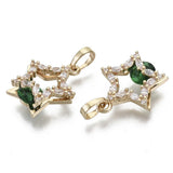20Pcs Star CZ Charms Pendants w/ Bails for Jewelry Accessories
