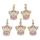 20Pcs Star CZ Charms Pendants w/ Bails for Jewelry Accessories