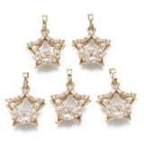 20Pcs Star CZ Charms Pendants w/ Bails for Jewelry Accessories