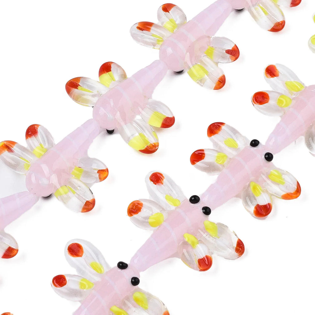 20Pcs Autumn Theme Lampwork Beads Dragonfly Spacer Beads For Bracelet Making