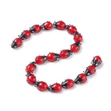 20Pcs/Strand Ladybug Lampwork Beads For DIY Jewelry Making