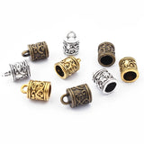 20Pcs Tibetan Snap End Caps Beads Tassel Charms For 5mm Leather Cord Jewelry