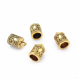20Pcs Tibetan Snap End Caps Beads Tassel Charms For 5mm Leather Cord Jewelry