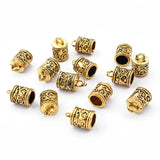 20Pcs Tibetan Snap End Caps Beads Tassel Charms For 5mm Leather Cord Jewelry